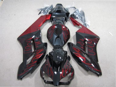 CBR 1000 RR 04-05 Motorrad Verkleidung - Schwarz rote Flamme