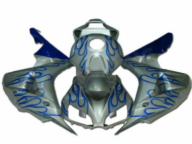 CBR 1000 RR 06-07 Motorrad Verkleidungen - Blau Flamme Silber
