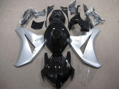 CBR 1000 RR 08-11 Motorrad Verkleidungen - Schwarz Silber Feuerklinge