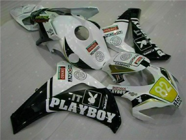 CBR 1000 RR 08-11 Motorrad Verkleidungen - Weiß Schwarz Playboy