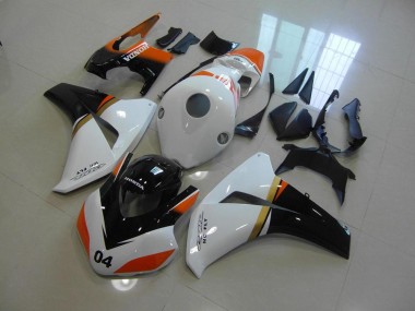 CBR 1000 RR 08-11 Motorrad Verkleidungen - Weiß Und Schwarz Und Orange Rennen
