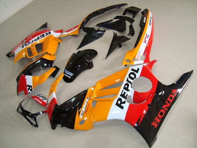 CBR 600 F3 95-98 Motorrad Verkleidungen - Orange Schwarz Repsol CBR 600 F3 95-98 Motorrad Verkleidungen - Orange Schwarz Repsol