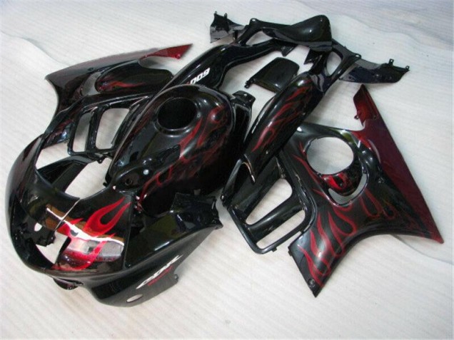 CBR 600 F3 95-98 Motorrad Verkleidungen - Schwarz rote Flamme CBR 600 F3 95-98 Motorrad Verkleidungen - Schwarz rote Flamme