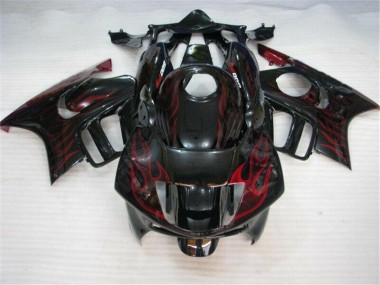 CBR 600 F3 95-98 Motorrad Verkleidungen - Schwarz rote Flamme