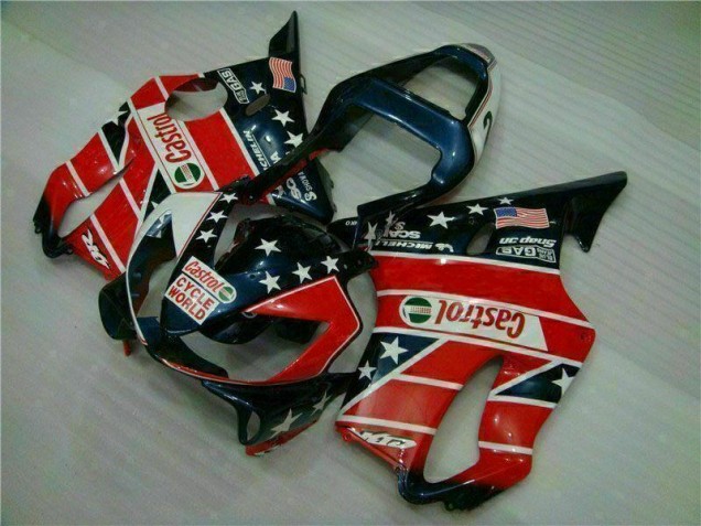 CBR 600 F4i 01-03 Motorrad Verkleidungen - Rot Weiß Blau Castrol Cycle World CBR 600 F4i 01-03 Motorrad Verkleidungen - Rot Weiß Blau Castrol Cycle World