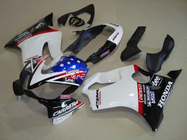 CBR 600 F4i 04-07 Motorrad Verkleidungen - Weiß Blau DENSO HRC Carrera