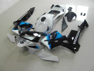CBR 600 RR 03-04 Motorrad Verkleidung - Weiß Schwarz Blau