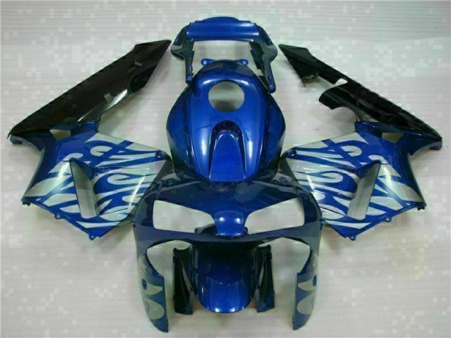 CBR 600 RR 03-04 Motorrad Verkleidungen - Blau mit silberner Flamme CBR 600 RR 03-04 Motorrad Verkleidungen - Blau mit silberner Flamme