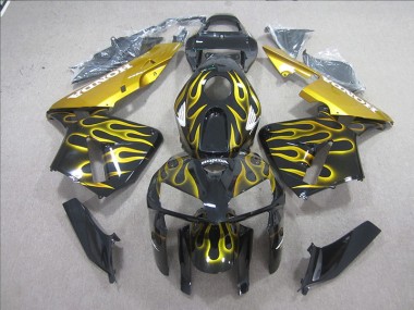 CBR 600 RR 05-06 Motorrad Verkleidungen - Schwarz Gelb Flamme