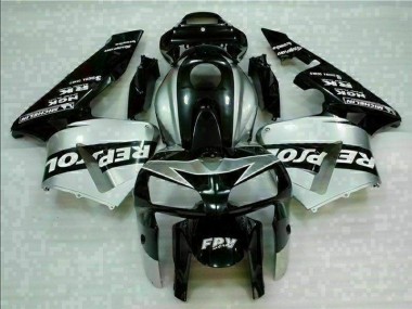 CBR 600 RR 05-06 Motorrad Verkleidungen - Schwarz Silber Repsol