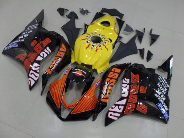 CBR 600 RR 09-12 Motorrad Verkleidungen - Gelb Rossi Rennen CBR 600 RR 09-12 Motorrad Verkleidungen - Gelb Rossi Rennen
