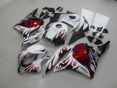 CBR 600 RR 09-12 Motorrad Verkleidungen - Rote Schwarz Flamme