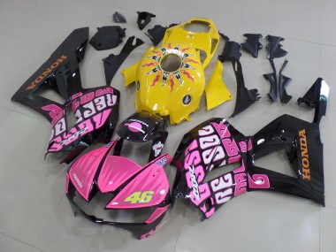 CBR 600 RR 13-21 Motorrad Verkleidungen - Gelb Rosa Rossi