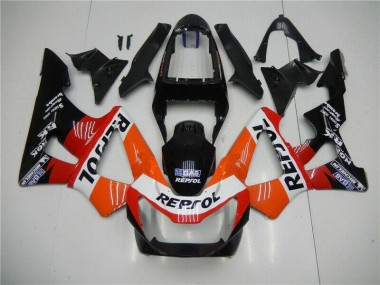 CBR 900 RR 929RR 00-01 Motorrad Verkleidungen - Orange Rot Schwarz Repsol