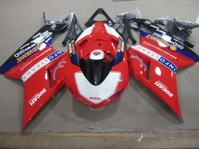 Ducati 1098 07-14 Motorrad Verkleidungen - Rot Weiß Info Strada Ducati 1098 07-14 Motorrad Verkleidungen - Rot Weiß Info Strada