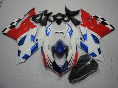 Ducati 1199 11-14 Motorrad Verkleidungen - Weiß Blau Rot