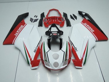 Ducati 749 999 03-04 Motorrad Verkleidungen - Weiß Rot mit Tail Open