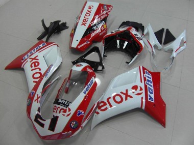 Ducati 848 1098 1198 07-14 Motorrad Verkleidung - Weiß Rot Xerox