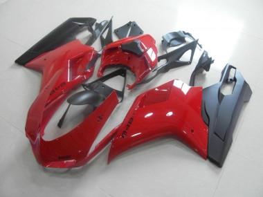 Ducati 848 1098 1198 07-14 Motorrad Verkleidungen - Rot Schwarz