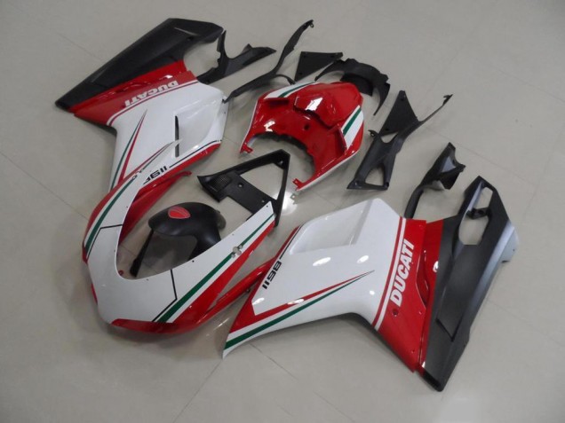 Ducati 848 1098 1198 07-14 Motorrad Vollverkleidung - Rot Weiß