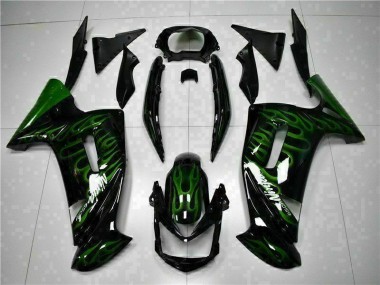 EX650 06-08 Motorrad Verkleidungen - Grüne Flamme