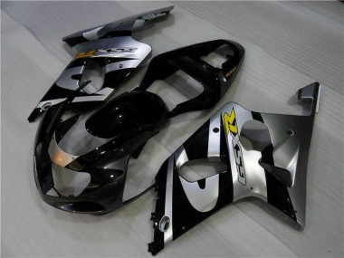 GSXR 1000 K1 00-02 Motorrad Verkleidungen - Silber Schwarz