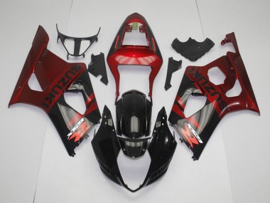 GSXR 1000 K3 03-04 Motorrad Verkleidungen - Schwarz Rot