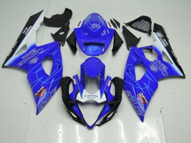 GSXR 1000 K5 05-06 Motorrad Verkleidungen - Blau Corona