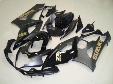 GSXR 1000 K5 05-06 Motorrad Verkleidungen - Schwarz mit goldenen Aufklebern