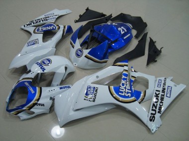 GSXR 1000 K7 07-08 Motorrad Verkleidungen - Blau Lucky Strike