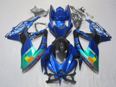 GSXR 1000 K7 07-08 Motorrad Verkleidungen - BlauschwarzGrün Jomo