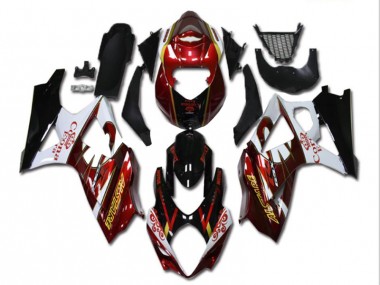 GSXR 1000 K7 07-08 Motorrad Verkleidungen - Rot Weiß Schwarz