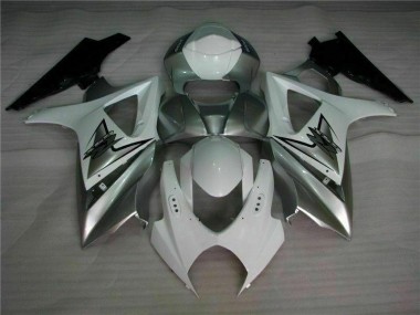 GSXR 1000 K7 07-08 Motorrad Verkleidungen - Silber Weiß