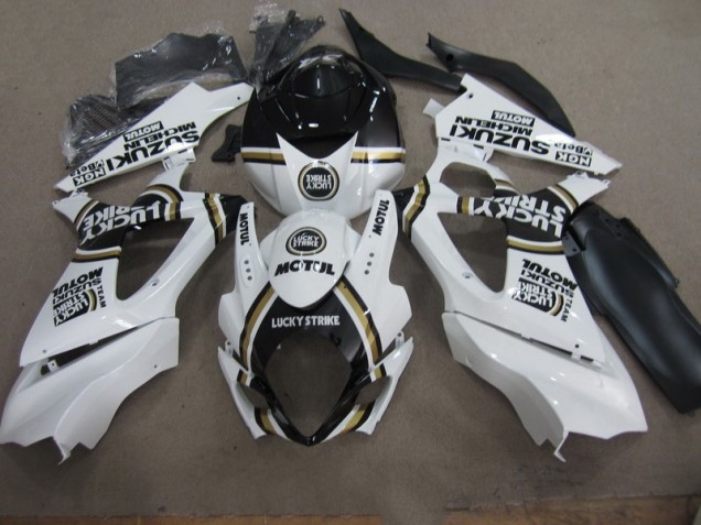 GSXR 1000 K7 07-08 Motorrad Verkleidungen - Weiß Lucky Strike Schwarz Motul GSXR 1000 K7 07-08 Motorrad Verkleidungen - Weiß Lucky Strike Schwarz Motul