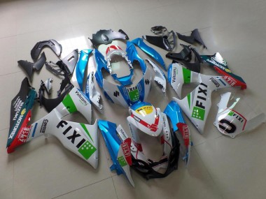 GSXR 1000 K9 09-16 Motorrad Verkleidungen - Hell blau Fixi
