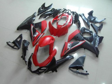 GSXR 1000 K9 09-16 Motorrad Verkleidungen - Mattrotschwarz