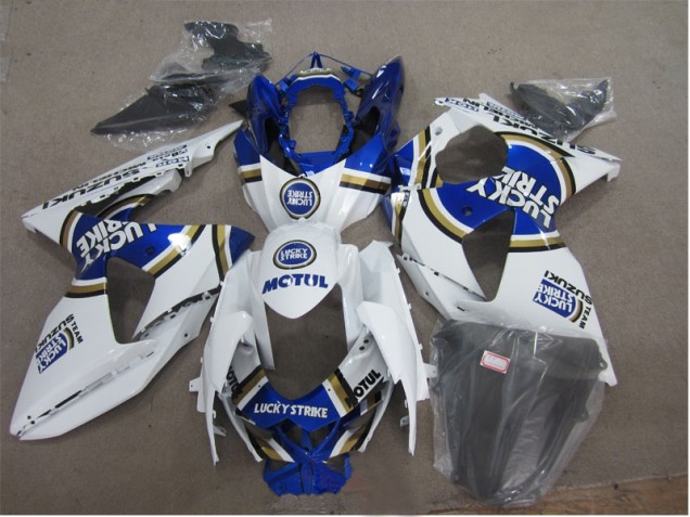 GSXR 1000 K9 09-16 Motorrad Verkleidungen - Weiß Lucky Strike Blau Motul GSXR 1000 K9 09-16 Motorrad Verkleidungen - Weiß Lucky Strike Blau Motul