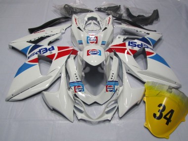 GSXR 1000 K9 09-16 Motorrad Verkleidungen - Weiß Pepsi 34