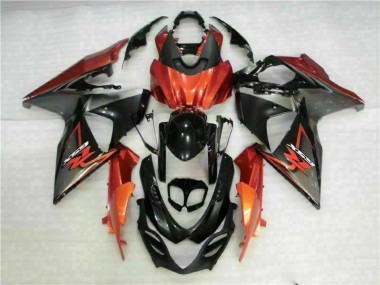 GSXR 1000 K9 09-16 Motorrad Vollverkleidung - Braun Schwarz