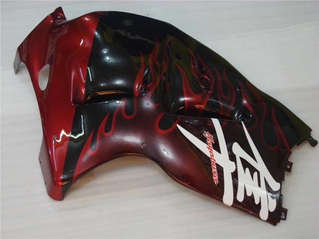 GSXR 1300 Hayabusa 96-07 Motorrad Verkleidung - Schwarz rote Flamme GSXR 1300 Hayabusa 96-07 Motorrad Verkleidung - Schwarz rote Flamme