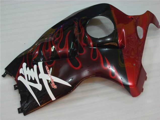 GSXR 1300 Hayabusa 96-07 Motorrad Verkleidung - Schwarz rote Flamme GSXR 1300 Hayabusa 96-07 Motorrad Verkleidung - Schwarz rote Flamme