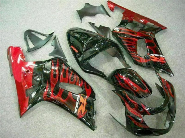 GSXR 600 / 750 K1 K2 K3 01-03 Motorrad Verkleidungen - Rot Schwarz GSXR 600 / 750 K1 K2 K3 01-03 Motorrad Verkleidungen - Rot Schwarz