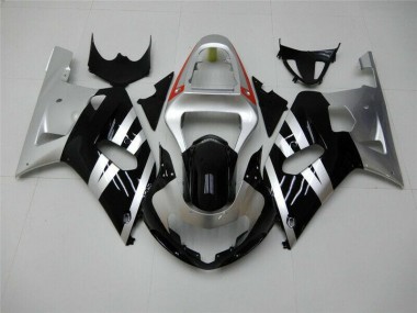 GSXR 600 / 750 K1 K2 K3 01-03 Motorrad Verkleidungen - Schwarz Silber