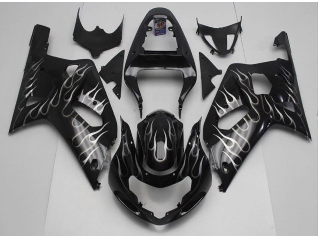 GSXR 600 / 750 K1 K2 K3 01-03 Motorrad Verkleidungen - Schwarze Weiße Flamme GSXR 600 / 750 K1 K2 K3 01-03 Motorrad Verkleidungen - Schwarze Weiße Flamme