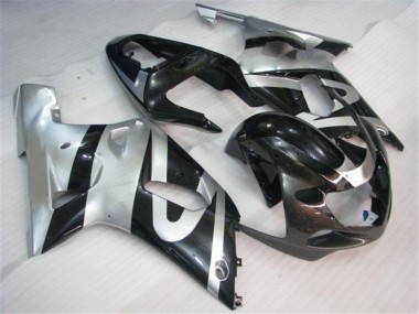 GSXR 600 / 750 K1 K2 K3 01-03 Motorrad Verkleidungen - Silber Schwarz