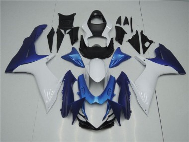 GSXR 600 / 750 K11 11-24 Motorrad Verkleidungen - Weiß Blau