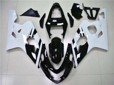 GSXR 600 / 750 K4 04-05 Motorrad Verkleidung - Weiß Schwarz