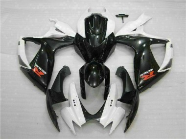 GSXR 600 / 750 K6 06-07 Motorrad Verkleidungen - Weiß Schwarz