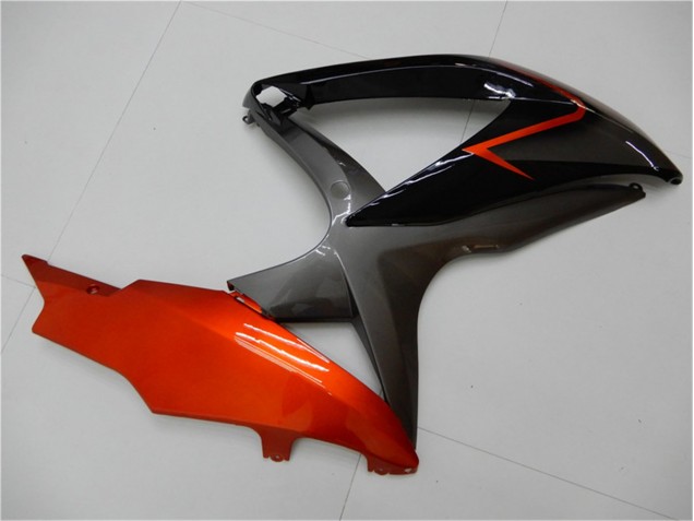 GSXR 600 / 750 K8 08-10 Motorrad Verkleidungen - Schwarz Orange Grau