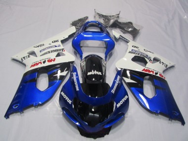 GSXR 600 K1 K2 K3 01-03 Motorrad Verkleidungen - Blau Weiß Motul